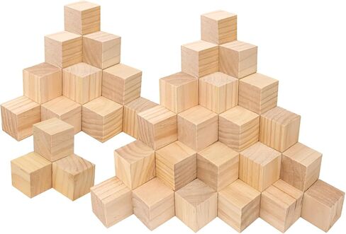 8 Pack Wooden Cubes for Crafts – 3 Inch Craft Quality Wood Cubes, Wood Blocks for Crafts Perfect for DIY Crafts and Art Projects, Unfinished Wood Cubes for DIY Project in Saudi Arabia