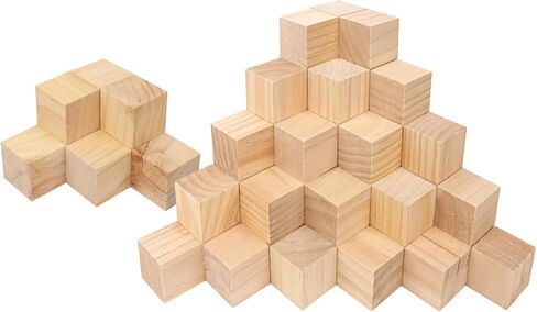 8 Pack Wooden Cubes for Crafts – 3 Inch Craft Quality Wood Cubes, Wood Blocks for Crafts Perfect for DIY Crafts and Art Projects, Unfinished Wood Cubes for DIY Project in Saudi Arabia