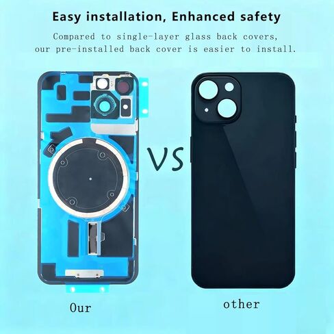Back Covers Glass(Includes Lens Glass, Bracket, Magnet) Replacement Compatible with iPhone 15 Pro All Carriers with Professional Tool Set (White) in Saudi Arabia