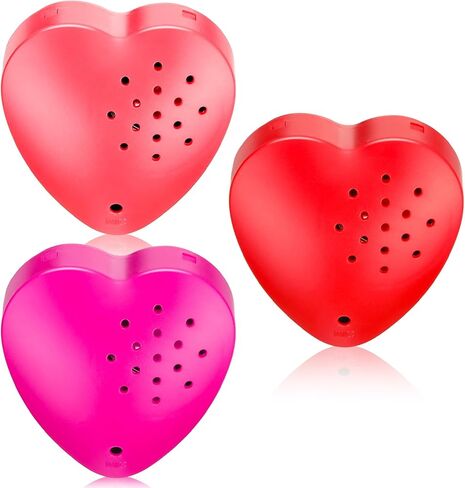 3 Pcs 20 Seconds Valentine's Voice Recorder for Stuffed Animal Heart Shape Sound Recorder Push Button Recordable Device Sound Module for Gift Recording Voice Message (Red, White,Pink) in Saudi Arabia