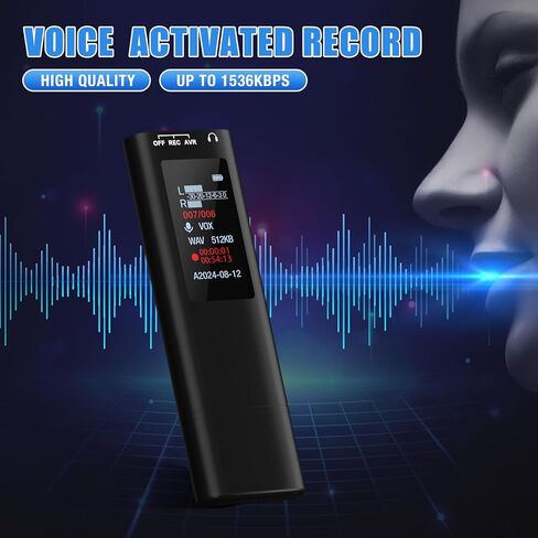 Digital Voice Recorder, 64GB USB Voice Activated Recorder with Playback, Mini Recorder with 750Hrs Recording Capacity for Meetings Interviews, HD Recording Device with Screen in Saudi Arabia