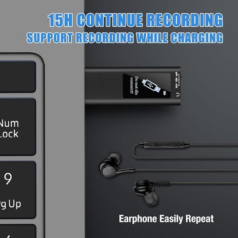 Digital Voice Recorder, 64GB USB Voice Activated Recorder with Playback, Mini Recorder with 750Hrs Recording Capacity for Meetings Interviews, HD Recording Device with Screen in Saudi Arabia