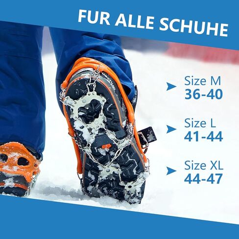 24 Spikes Crampons for Shoes, Stainless Steel Non-Slip Ice Cleats for Boots and Shoes with Adjustable Straps for Hiking, Mountaineering, Trekking, and Winter Outdoor Activities in Saudi Arabia