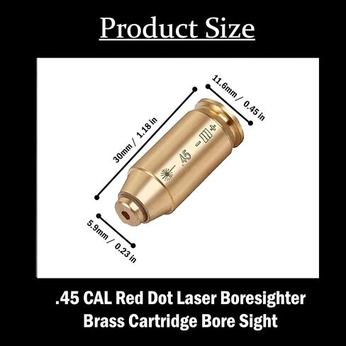 360 Tactical .45 CAL Red Dot Laser Boresighter Brass Cartridge Bore Sight Red Hunting Tool Boresight in Saudi Arabia
