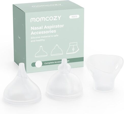 قطعة بديلة لشفاطة الأنف من Momcozy، 3 قطع بأطراف قطعتين وقناع أنف واحد، طرف فوهة سيليكون خالٍ من مادة BPA، لشفاطة الأنف الكهربائية Momcozy BreezyClear™ 2 في 1 فقط in Kuwait