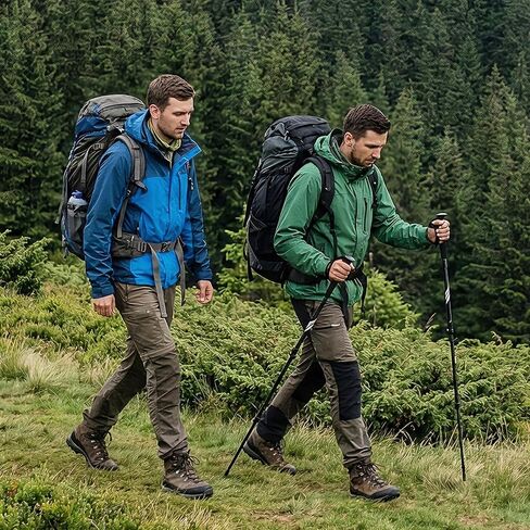 أقطاب الرحلات للمشي لمسافات طويلة، عصي المشي خفيفة الوزن 7075 من الألومنيوم قابلة للطي مع مقابض الفلين، ارتفاع قابل للتعديل، أقطاب المشي لمسافات طويلة قابلة للطي للرجال والنساء وكبار السن، معدات السفر وحقائب الظهر in Kuwait