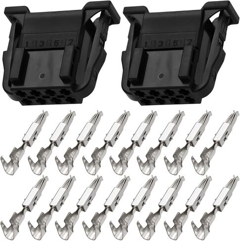 2 Set 8-Pin Connector Plug 3B0972724 with Micro Timer Terminals for Electrical System Compatible with Audi Compatible with VW in Saudi Arabia