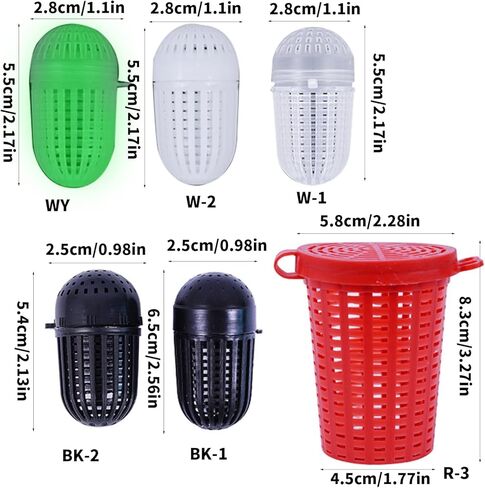 5Pcs Fishing Baits Cage Trap Fish Lure Feeder Basket Holder Baits Bucket Portable Fish Lure Fishing Baits Cage in Saudi Arabia
