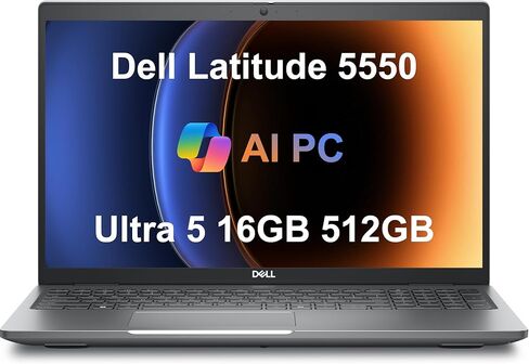 كمبيوتر محمول Dell Latitude 5550 5000 Business AI (15.6 بوصة FHD مضاد للتوهج، Intel 12-Core Ultra 5 125U (Beat i7-1355U)، ذاكرة الوصول العشوائي DDR5 سعة 32 جيجابايت، 1 تيرابايت SSD) بإضاءة خلفية، كاميرا ويب FHD RGB، Thunderbolt 4، Ethernet، Win 11 Pro in Kuwait