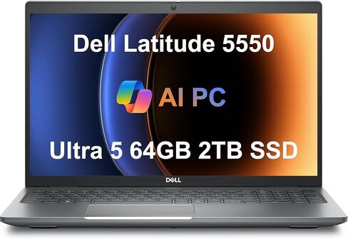 Dell Latitude 5550 5000 Business AI PC Laptop (15.6" FHD Anti-Glare, Intel 12-Core Ultra 5 125U (Beat i7-1355U), 32GB DDR5 RAM, 1TB SSD) Backlit, FHD RGB Webcam, Thunderbolt 4, Ethernet, Win 11 Pro in Saudi Arabia