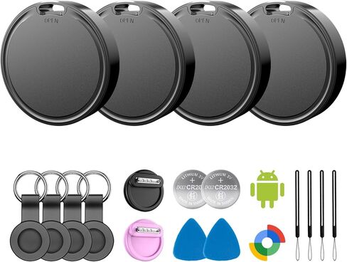Air Tags for Android,Air Tags-4 Pack Android,Air Tracker Tags with 6 Case,2 Year Battery Life,Google Find Trackers for Google'S Find Hub App,IP65 Waterproof Luggage Air Tracker Tag for Keys in Saudi Arabia
