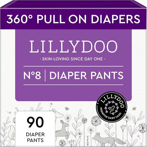 LILLYDOO Diaper Pants Toddlers - Size 5 (24-35 lbs), Half-Monthly Supply (66 Count), Skin-Friendly, Ultrasoft, Chlorine-Free, Snug Fit & Absorbent Pull On Diapers in Saudi Arabia