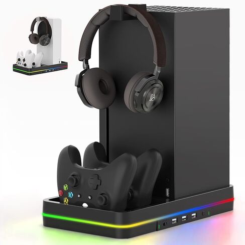 جبل الحائط لسلسلة Xbox Series X/S-Wall Mount Kit مع حامل 2 وحدة تحكم و 1 سماعات رأس و RGB Light ، Series Xbox Series X/S على رف قوس مثبتة على الحائط. in Kuwait