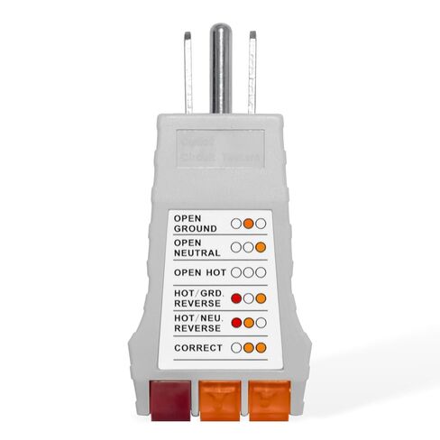 Outlet Tester, Circuit Tester for Grounding Products, AC Electrical Receptacle Tester for North American Outlets, Black in Saudi Arabia