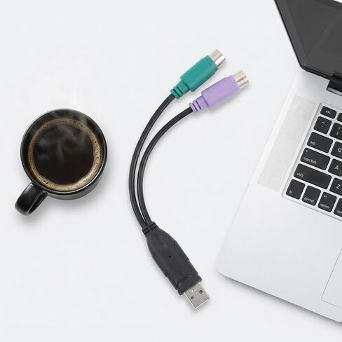 محول PS2 إلى USB، قابس USB إلى PS/2، محول PS2 مزدوج نشط، شاشة USB-لوحة المفاتيح، محول ماسح الباركود للكمبيوتر المحمول، محول الماوس للوحة المفاتيح PS/2 (أسود) in Saudi Arabia