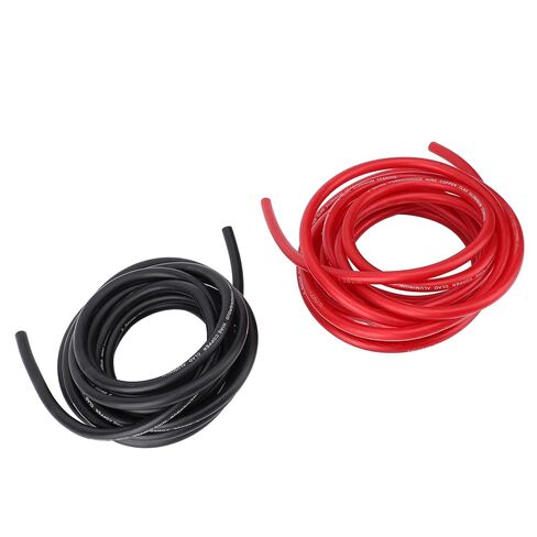 مجموعة كابلات عاكس الطاقة المحمولة 4AWG، مجموعة أسلاك كهربائية موصلة مستقرة لمكبرات صوت السيارة، RVs والمقطورات، 20 قدم أحمر أسود 2 حزمة in Kuwait