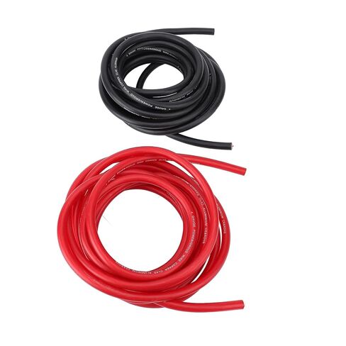 مجموعة كابلات عاكس الطاقة المحمولة 4AWG، مجموعة أسلاك كهربائية موصلة مستقرة لمكبرات صوت السيارة، RVs والمقطورات، 20 قدم أحمر أسود 2 حزمة in Kuwait