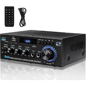 جهاز استقبال ستيريو بلوتوث AK45 ومكبر للصوت للصوت المنزلي، 300Wx2 2 قناة HiFi Amp مع راديو FM، مدخلات USB/SD/MIC، تعديل درجة اللون العالية والمنخفضة، لنظام ستيريو منزلي للكاريوكي والحفلات in Kuwait