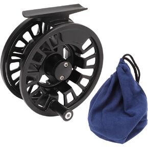 Fly Fishing Reel Aluminum Alloy Left Right Hand Black Fishing Rod Accessories with Storage Bag Durable Lightweight Smooth Operation for Freshwater Saltwater Anglers in Saudi Arabia