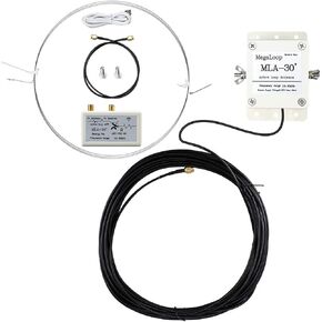MLA-30+ Loop Antenna, 0.5-30MHz Active Receiving Antenna Rainproof, with 10m Feeder, Built-in Low Noise Amplifier for HAM SDR Short Medium Wave Radio, DIY kit for Rooftop, Balcony in Saudi Arabia