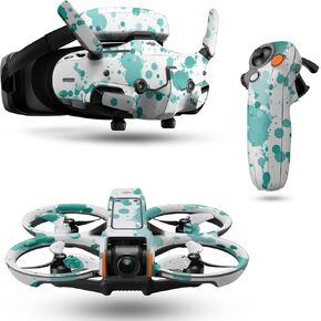 غلاف الطائرة بدون طيار متوافق مع حزمة DJI Avata 2 (2024) - Teal Splatter - غطاء لاصق واقٍ من الفينيل الفاخر 3M - سهل الاستخدام | صُنع في الولايات المتحدة الأمريكية بواسطة MightySkins in Kuwait