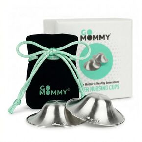 Silver Nipple Shields for Breastfeeding Newborn & A Breastfeeding Essential by Go Mommy - 925 Silver Nursing Cups for Sore Nipple Relief, Protects & Heals Cracked Nipples in Saudi Arabia