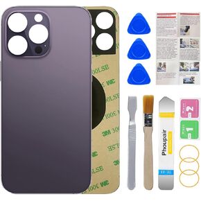 Back Glass Replacement Compatible with iPhone 14 Pro 6.1-Inches with Repairing Toolkit (Space Black) in Kuwait