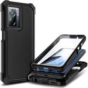 NZND Compatible with OnePlus Nord N300 5G Case with [Built-in Screen Protector], Full-Body Protective Shockproof Rugged Bumper Cover, Impact Resist Phone Case (Black) in Kuwait