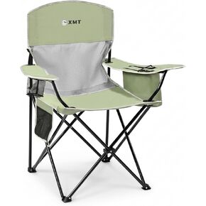 XMT Premium Padded Folding Chair, Extra Wide & Heavy Duty 450lbs Capacity, Portable Camping Chair with Insulated Cooler, Cup Holder & Storage, Compact Foldable for Outdoor, Beach, Picnics in Saudi Arabia