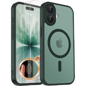 for iPhone 17 Case with Screen Protector (2-Pack), Responsive Camera Control Button, MagSafe Compatible Slim Shockproof Matte Full Protection Kit, Black in Saudi Arabia