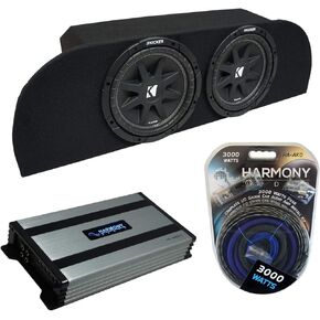 Harmony Audio متوافق مع 2003-2008 Nissan 350Z Coupe Strut Kicker Bundle Comp C10 Dual 10" Sub Box Harmony HA-A800.1 Amp in Kuwait