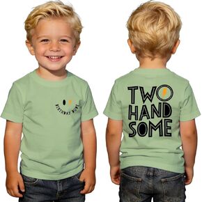 Two Handsome T-Shirt Birthday Boy Shirts 2nd Boys B-Day T-Shirt Birthday Outfits Tees Gifts 2 Years Old Party Tops in Kuwait