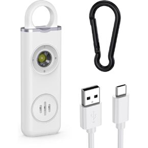 AMIR Personal Safety Alarm, Personal Alarm for Women, 130 dB Super Loud, Strobe Light and Carabiner, Safety Keychain for Women Children Men Seniors Emergency Call, White in Kuwait