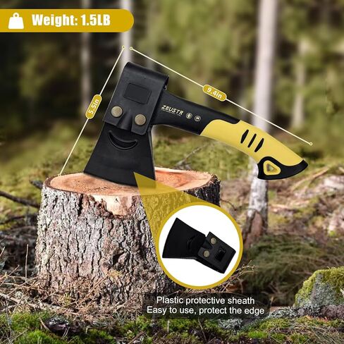 فأس مقسمة مقاس 10 بوصات بمقبض من النايلون ممتص للصدمات، وفأس للتخييم من أجل جذوع الأشجار الصغيرة in Kuwait