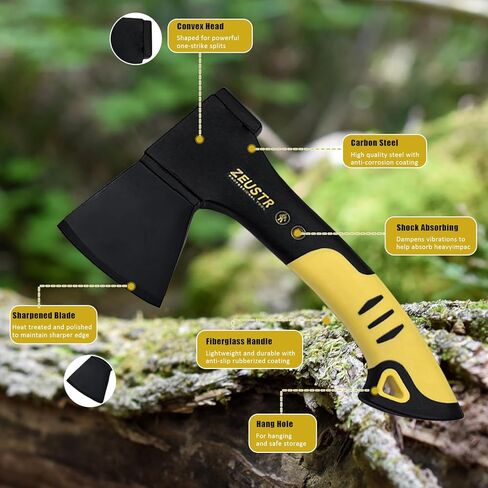 فأس مقسمة مقاس 10 بوصات بمقبض من النايلون ممتص للصدمات، وفأس للتخييم من أجل جذوع الأشجار الصغيرة in Kuwait