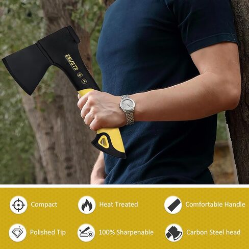 فأس مقسمة مقاس 10 بوصات بمقبض من النايلون ممتص للصدمات، وفأس للتخييم من أجل جذوع الأشجار الصغيرة in Kuwait