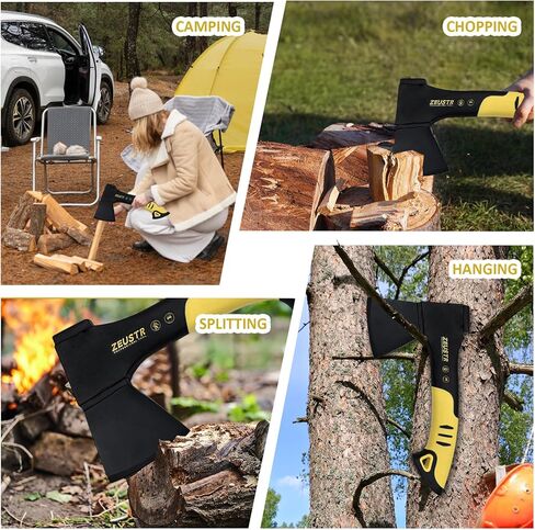 فأس مقسمة مقاس 10 بوصات بمقبض من النايلون ممتص للصدمات، وفأس للتخييم من أجل جذوع الأشجار الصغيرة in Kuwait