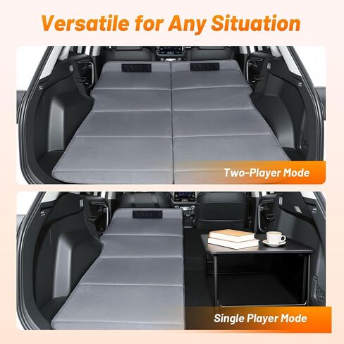 Car Bed for Toyota RAV4, Foldable Non-Inflatable Memory Foam Camping Mattress, Thickened Portable SUV Trunk Sleeping Pad, Air Mattress Upgrade for Camping & Travel Essentials, With Storage Bag, Gray in Saudi Arabia