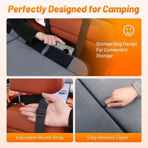 Car Bed for Toyota RAV4, Foldable Non-Inflatable Memory Foam Camping Mattress, Thickened Portable SUV Trunk Sleeping Pad, Air Mattress Upgrade for Camping & Travel Essentials, With Storage Bag, Gray in Saudi Arabia