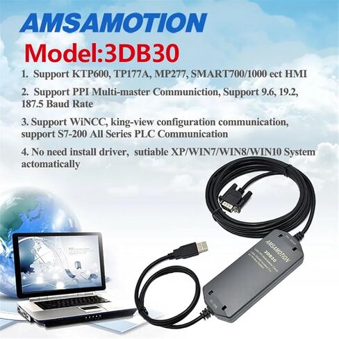 6ES7901-3DB30-0XA0 لعزل كابل S7-200 Porgramming 3DB30 يدعم معدل الباود 187.5 كيلوبت في الثانية (3DB30Economic) in Saudi Arabia