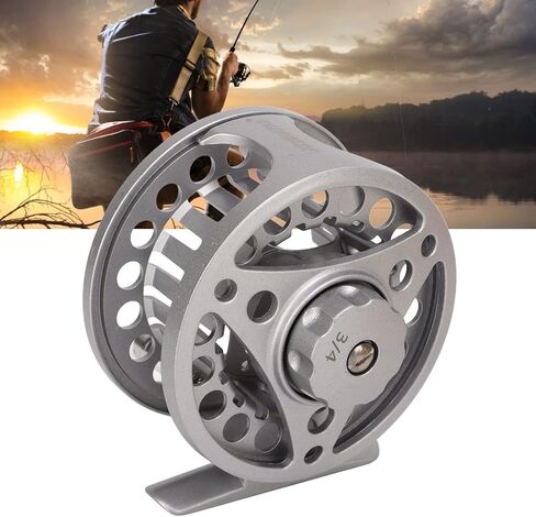 Fly Fishing Reel خفيفة الوزن معدنية كاملة بآلة CNC من سبائك الألومنيوم لعشاق الصيد فضي، 3/4 بكرة ذبابة للصيادين in Kuwait