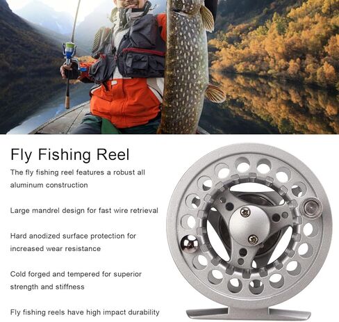 Fly Fishing Reel خفيفة الوزن معدنية كاملة بآلة CNC من سبائك الألومنيوم لعشاق الصيد فضي، 3/4 بكرة ذبابة للصيادين in Kuwait