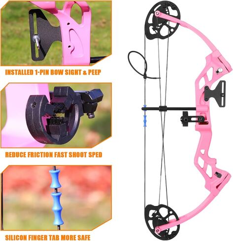 Compound Bow and Arrow for Youth and Beginner, Archery Bow Set for Kids 8-12, 16-20 lbs Draw Weight, 17.3"-26" Draw Length in Saudi Arabia