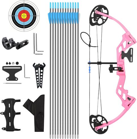 Compound Bow and Arrow for Youth and Beginner, Archery Bow Set for Kids 8-12, 16-20 lbs Draw Weight, 17.3"-26" Draw Length in Saudi Arabia