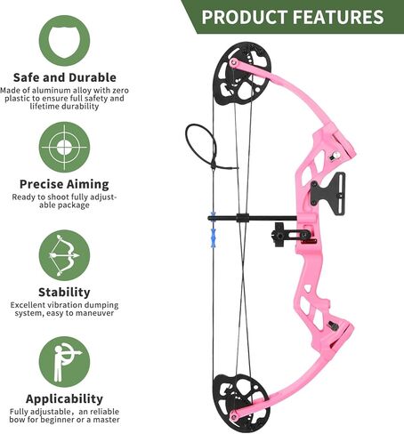Compound Bow and Arrow for Youth and Beginner, Archery Bow Set for Kids 8-12, 16-20 lbs Draw Weight, 17.3"-26" Draw Length in Saudi Arabia
