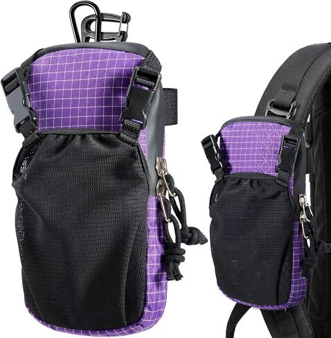 Molle Cell Phone Pouch for Backpack iPhone - Waterproof Tactical Belt Strap EDC Tech Pouch Water Bottle Holder Bag with Pocket Attachment Bag for Hikers, Black in Saudi Arabia