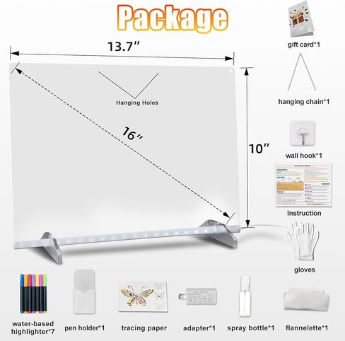 Led Note Board with Colors,Led Note Board with 7 Highlighters, Doodle Glow Drawing Board, Gift for Kids Ages 3+,Led Writing Board for Home/Office/Decor in Saudi Arabia