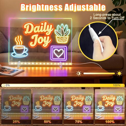 Led Note Board with Colors,Led Note Board with 7 Highlighters, Doodle Glow Drawing Board, Gift for Kids Ages 3+,Led Writing Board for Home/Office/Decor in Saudi Arabia