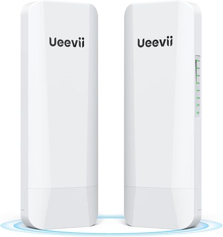 UeeVii 5.8G 3KM Wireless Bridge Point to Point Outdoor Complete CPE452KIT | AX3000 WiFi 6 Router,Adjustable Pole Mount,Wifi Bridge PtMP,Work with Starlink,Extend Network to Barn Garage,24V POE Powered in Saudi Arabia