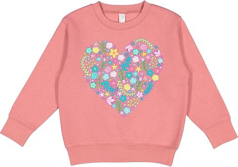 inktastic Heart Of Flowers for Valentine's Day Toddler Sweatshirt in Saudi Arabia